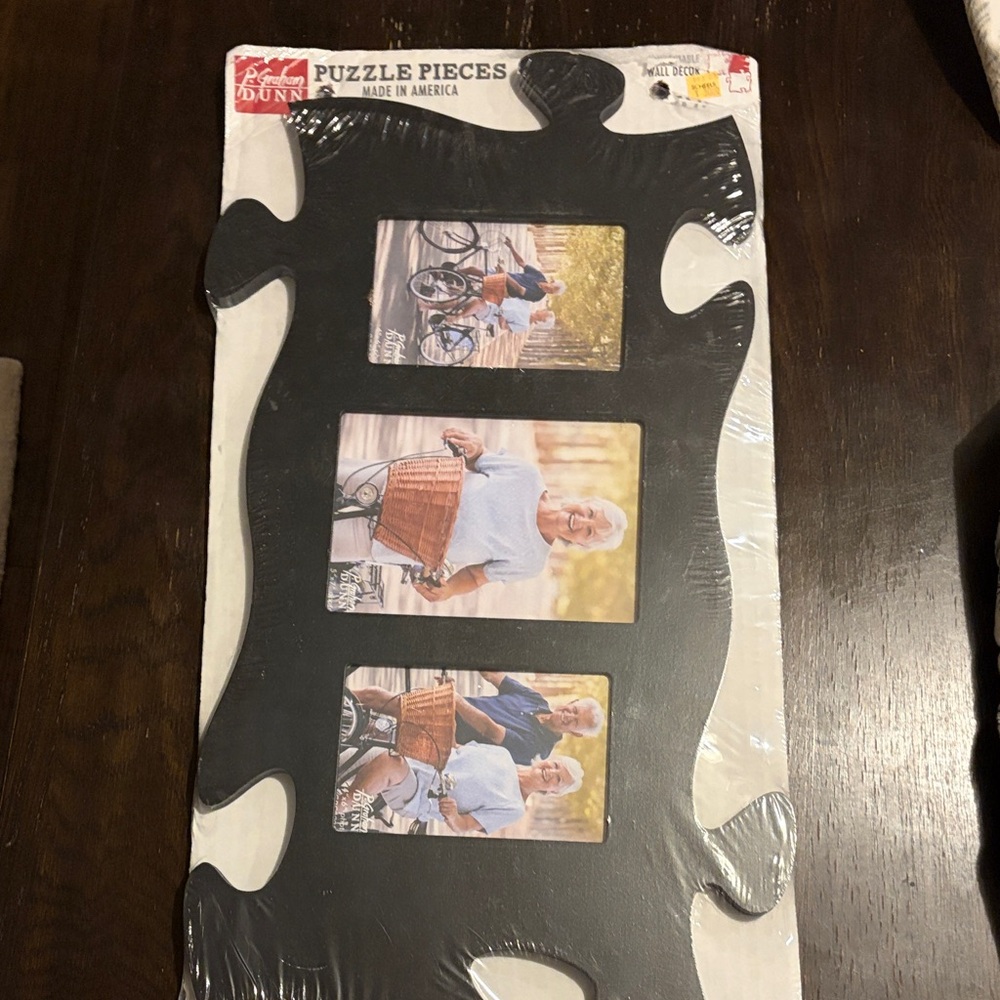 Black Puzzle Piece Photo Frame by Rae Dunn